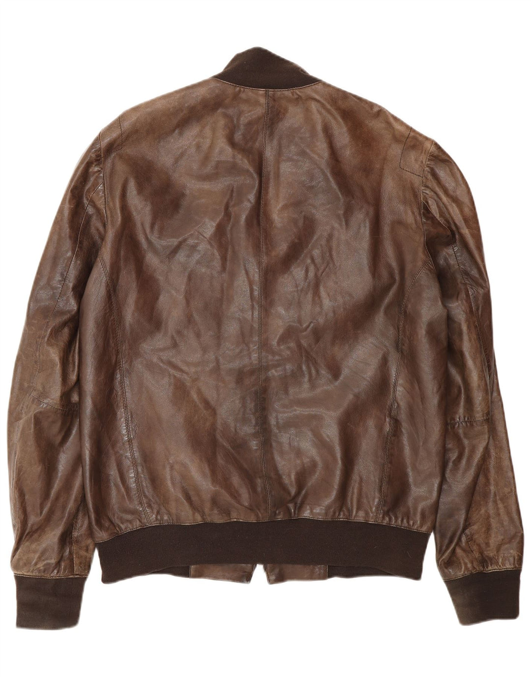 Zen Mens Leather Jacket UK 40 Large Brown Leather