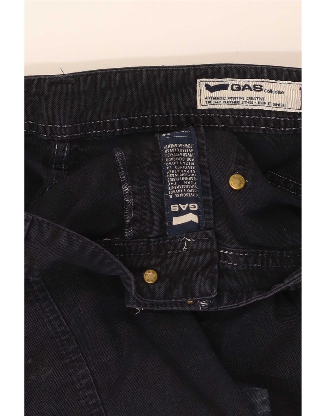 Gas Mens Cargo Shorts W36 Large Navy Blue