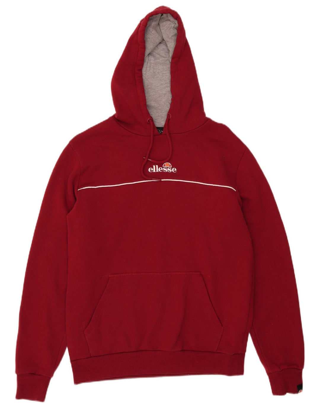 Ellesse Mens Graphic Hoodie Jumper Medium Burgundy Cotton