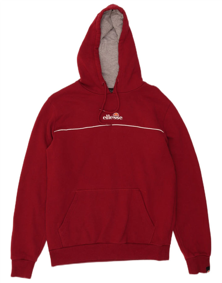 Ellesse Mens Graphic Hoodie Jumper Medium Burgundy Cotton