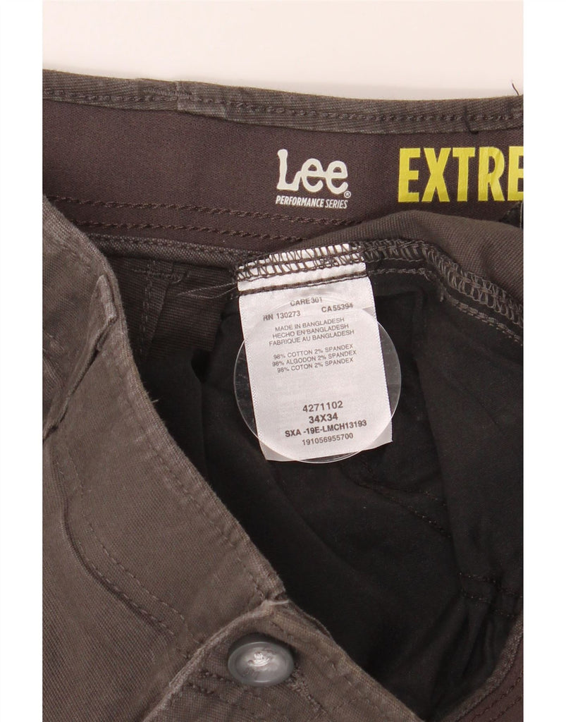 LEE Mens Extreme Comfort Straight Cargo Trousers W34 L34 Grey Cotton Vintage Lee and Second-Hand Lee from Messina Hembry 