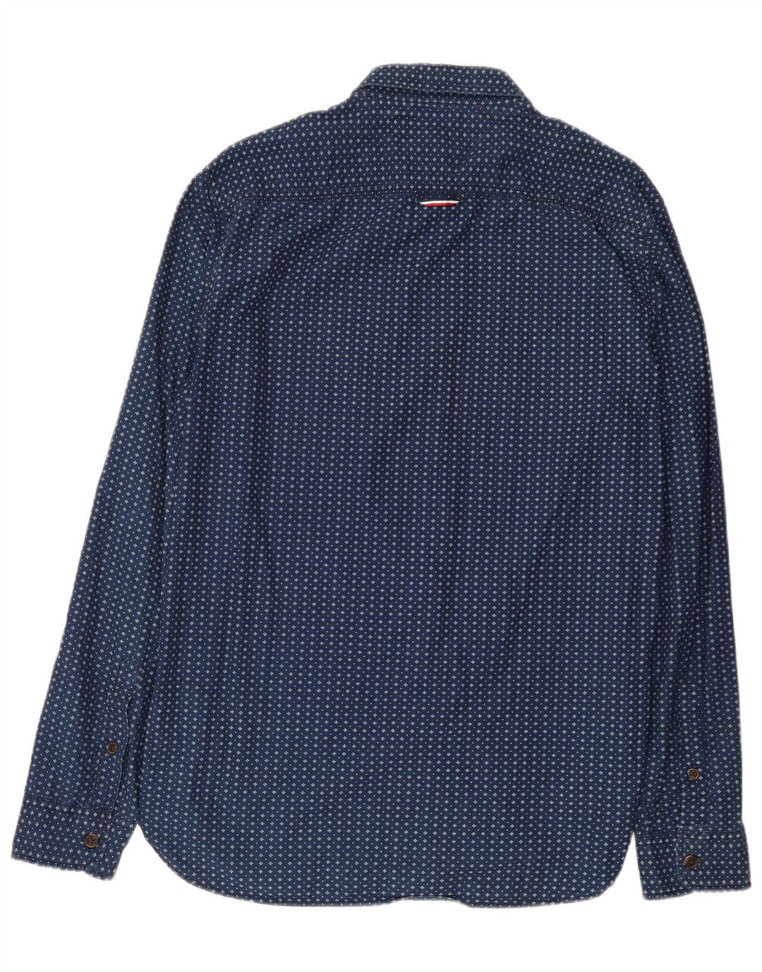 Tommy Hilfiger Mens Abstract Pattern Shirt Large Navy Blue Cotton