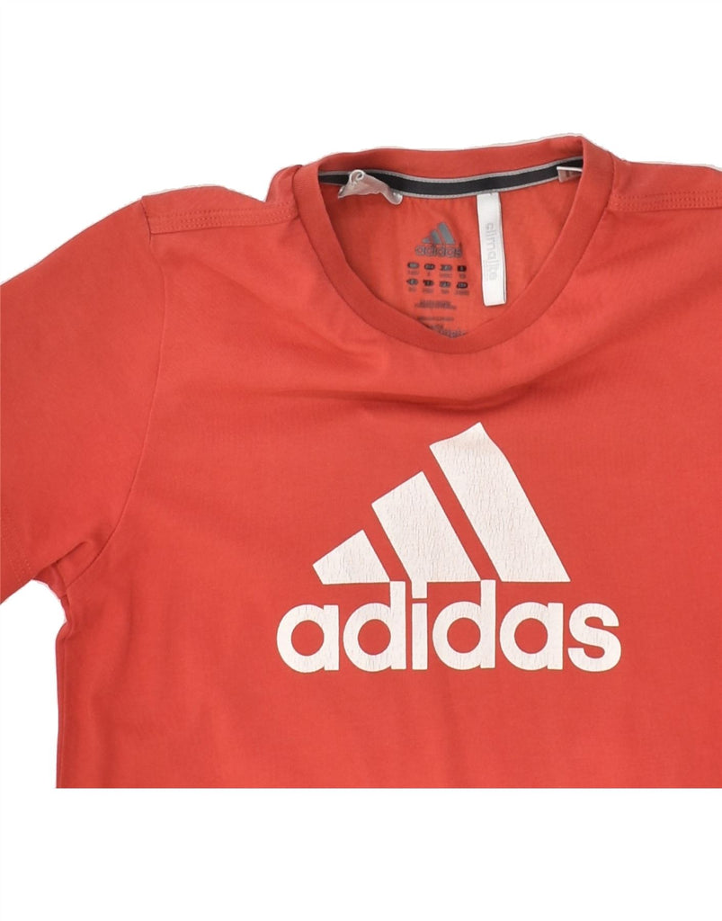 ADIDAS Girls Climalite Graphic T-Shirt Top 8-9 Years Red Cotton | Vintage Adidas | Thrift | Second-Hand Adidas | Used Clothing | Messina Hembry 