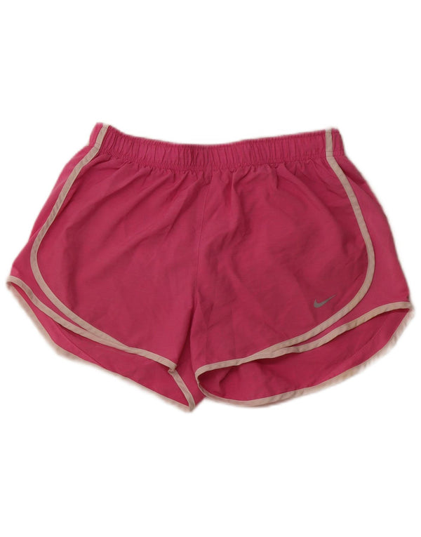 NIKE Womens Dri Fit Sport Shorts UK 12 Medium  Pink Polyester