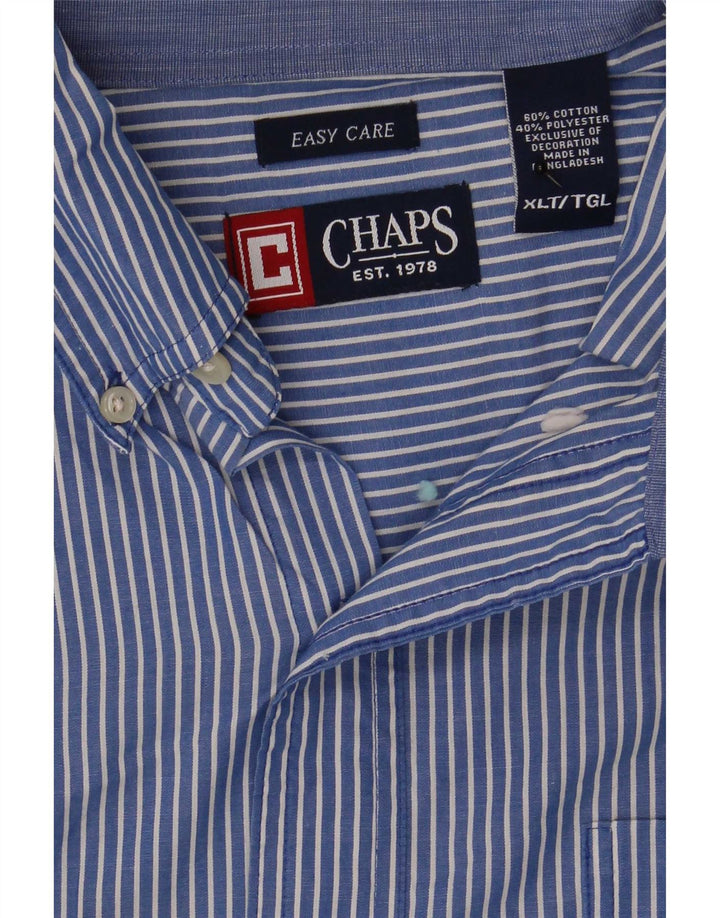 Chaps Mens Tall Shirt XL Blue Pinstripe Cotton