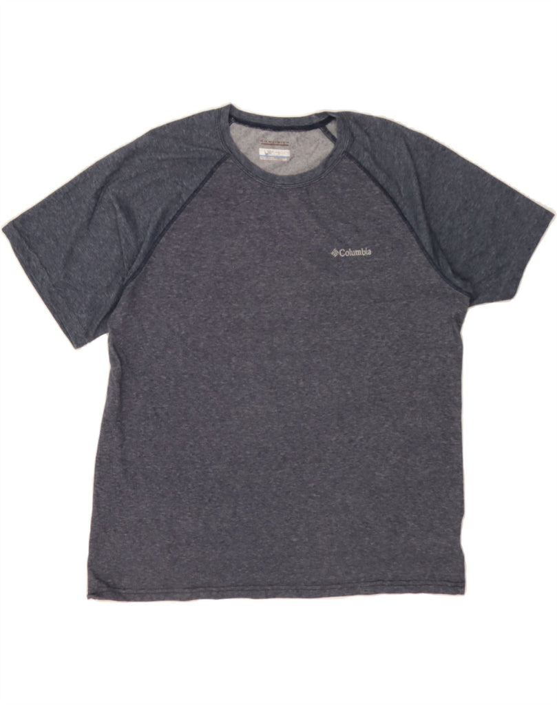 COLUMBIA Mens Omni-Wick T-Shirt Top Large Navy Blue Polyester Vintage Columbia and Second-Hand Columbia from Messina Hembry 