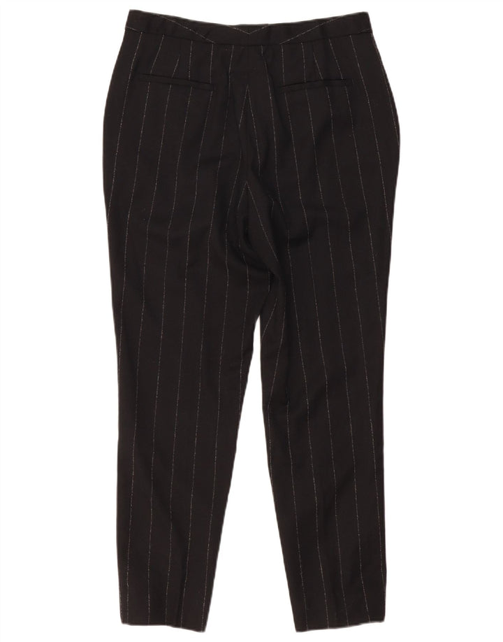 MASSIMO DUTTI Womens Slim Chino Trousers EU 38 Small W30 L27 Black Striped