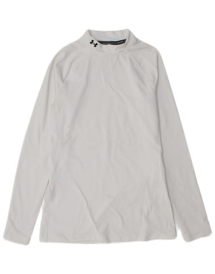 Under Armour Mens Cold Gear Top Long Sleeve Medium White Polyester