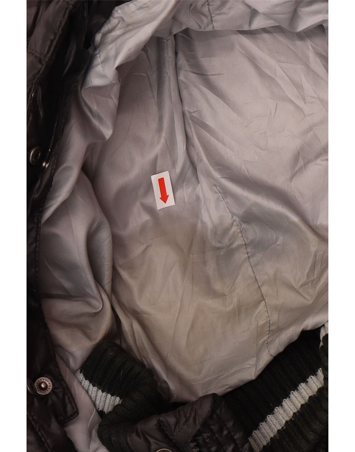 DOLOMITE Mens Graphic Hooded Padded Jacket UK 38 Medium Black Polyester