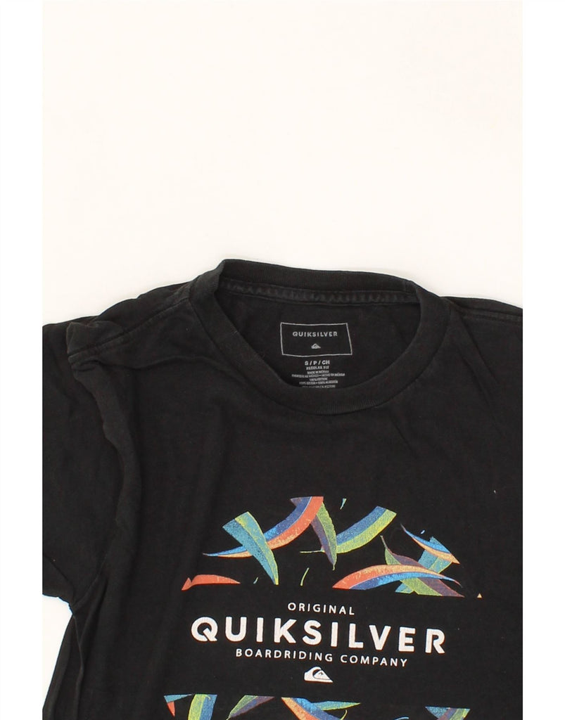 QUIKSILVER Womens Regular Fit Graphic T-Shirt Top UK 10 Small Black Cotton Vintage Quiksilver and Second-Hand Quiksilver from Messina Hembry 