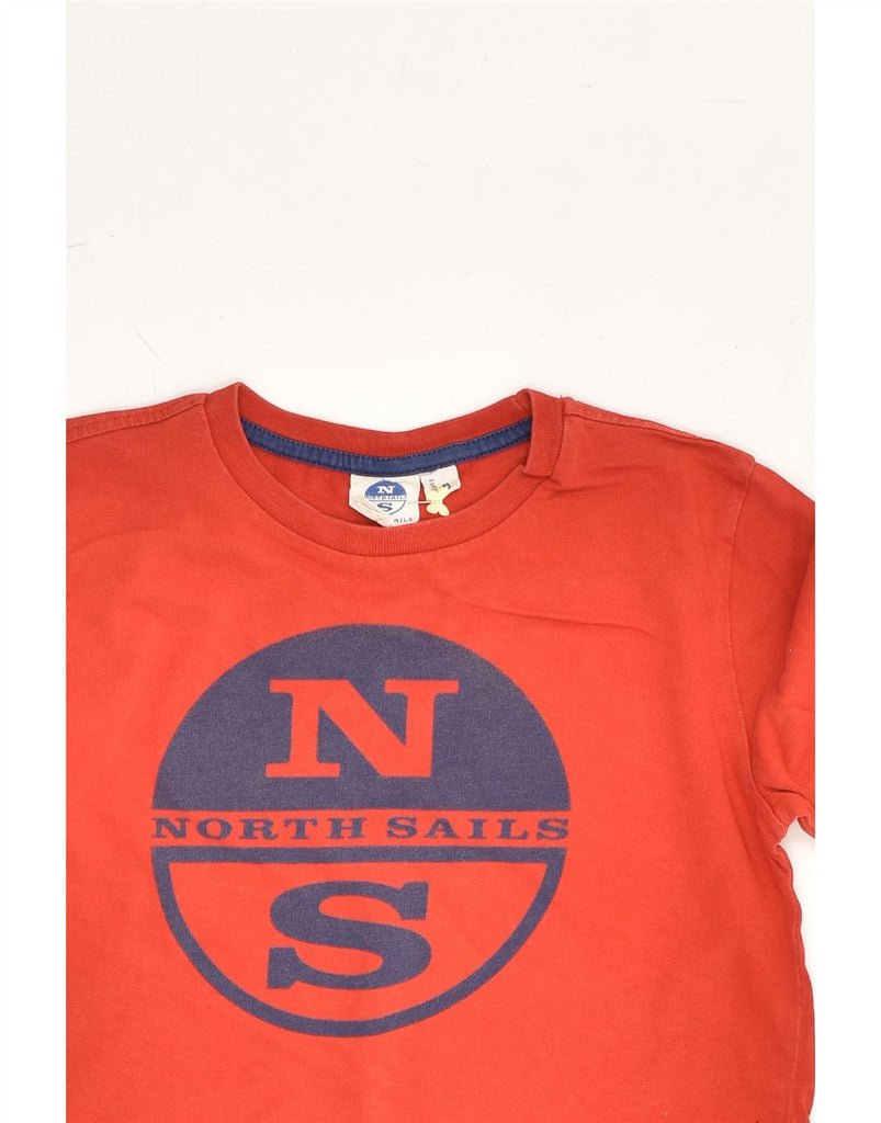 NORTH SAILS Boys Graphic Top Long Sleeve 7-8 Years Red Cotton | Vintage North Sails | Thrift | Second-Hand North Sails | Used Clothing | Messina Hembry 