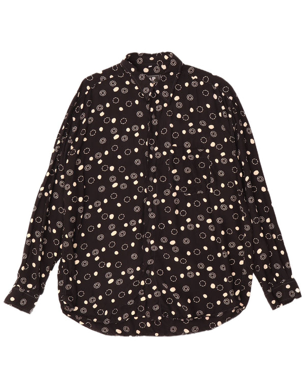 VINTAGE Mens Shirt XL Black Floral