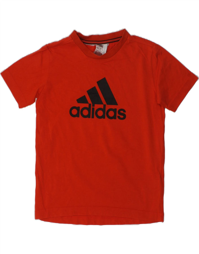 ADIDAS Boys Climalite Graphic T-Shirt Top 9-10 Years Red Cotton | Vintage Adidas | Thrift | Second-Hand Adidas | Used Clothing | Messina Hembry 