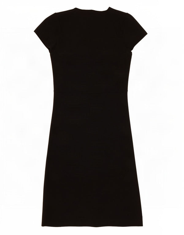 Benetton Womens Short Sleeves Jumper Dress UK 8 Small Black