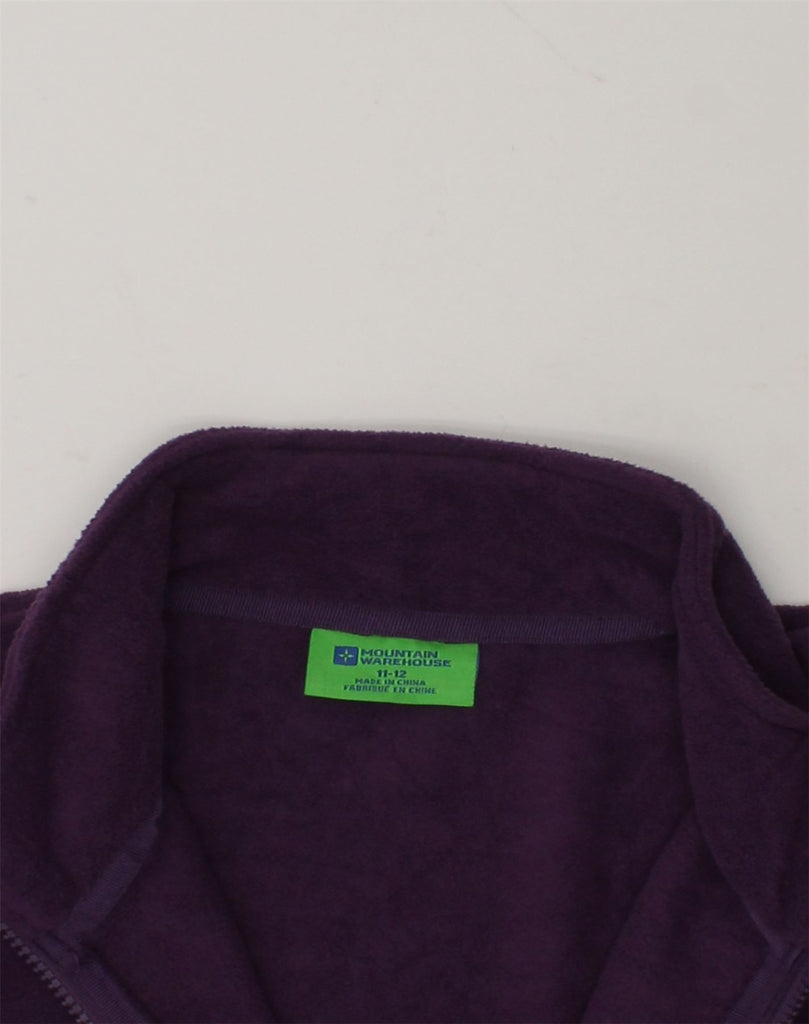 MOUNTAIN WAREHOUSE Girls Fleece Jacket 11-12 Years Purple Polyester | Vintage Mountain Warehouse | Thrift | Second-Hand Mountain Warehouse | Used Clothing | Messina Hembry 