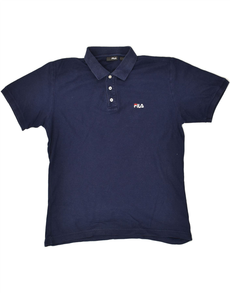 FILA Mens Polo Shirt Large Navy Blue Cotton | Vintage Fila | Thrift | Second-Hand Fila | Used Clothing | Messina Hembry 