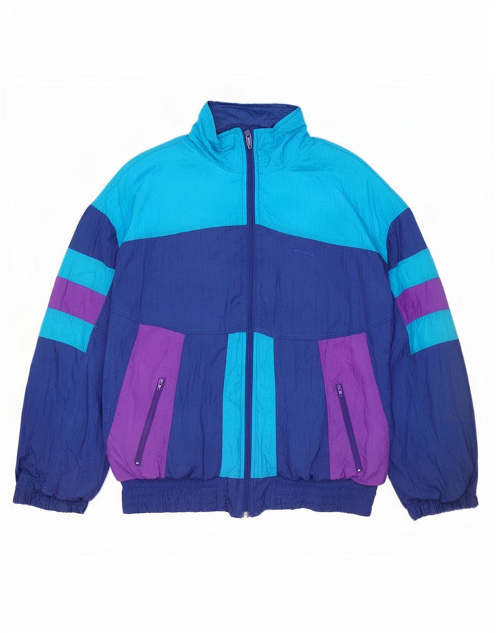Erima Mens Tracksuit Top Jacket Medium Blue Colourblock