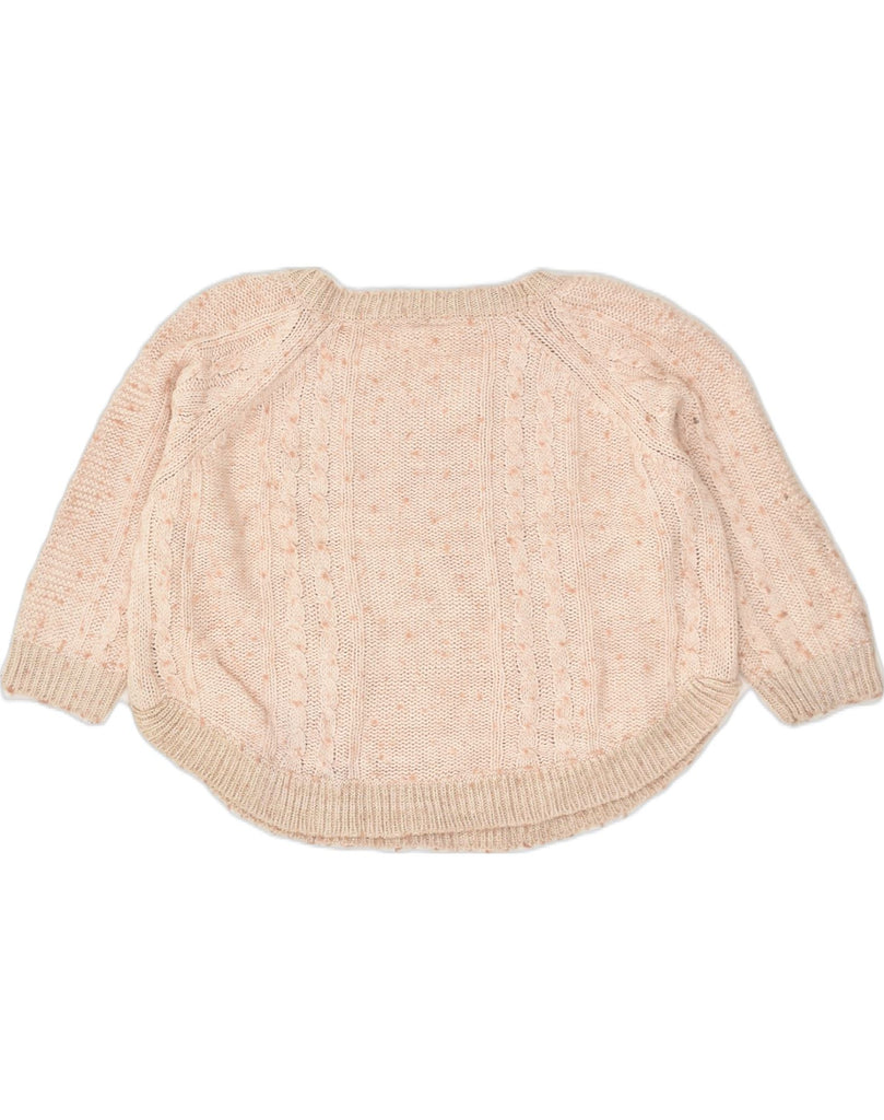 OASIS Womens Boat Neck Jumper Sweater UK 10 Small Beige Flecked Acrylic | Vintage Oasis | Thrift | Second-Hand Oasis | Used Clothing | Messina Hembry 