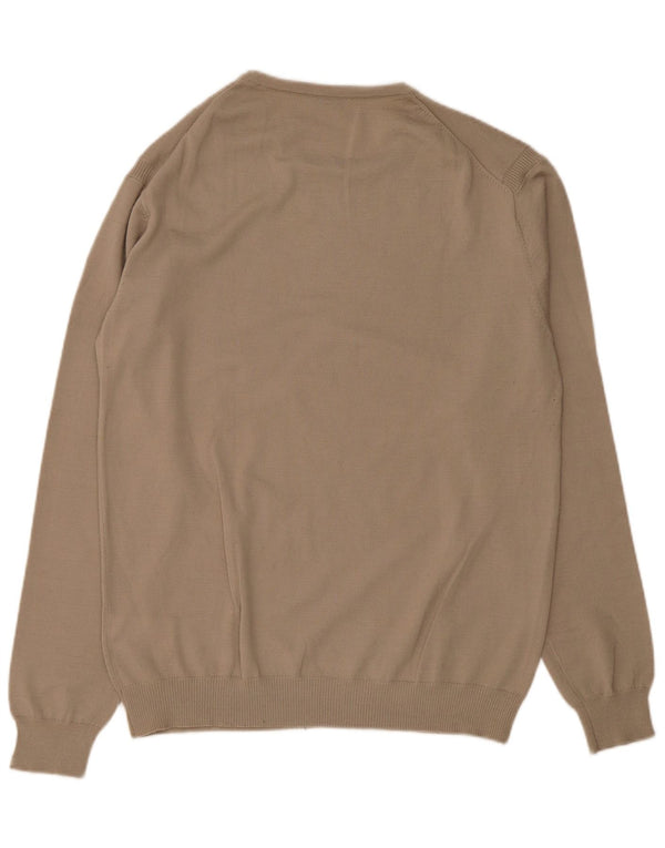 Guess Mens Boat Neck Jumper Sweater UK 44 XL Beige Acrylic