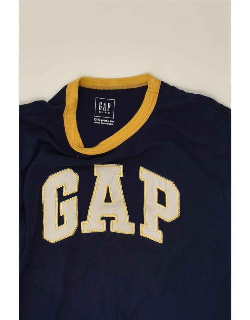 GAP Boys Graphic Top Long Sleeve 12-13 Years Navy Blue Cotton | Vintage Gap | Thrift | Second-Hand Gap | Used Clothing | Messina Hembry 