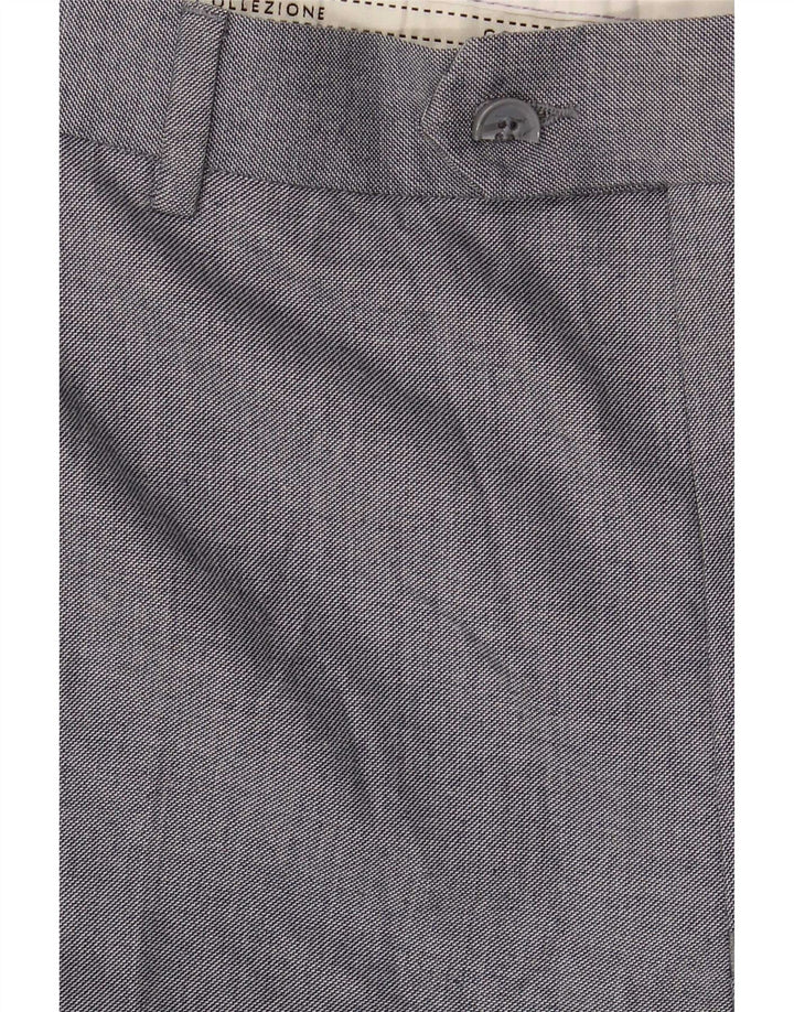 Marks & Spencer Mens Straight Chino Trousers W44 L29 Grey Polyester