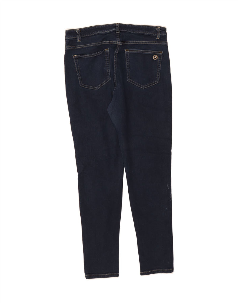 MICHAEL KORS Womens High Waist Skinny Jeans US 12 Large W30 L29 Navy Blue Vintage Michael Kors and Second-Hand Michael Kors from Messina Hembry 