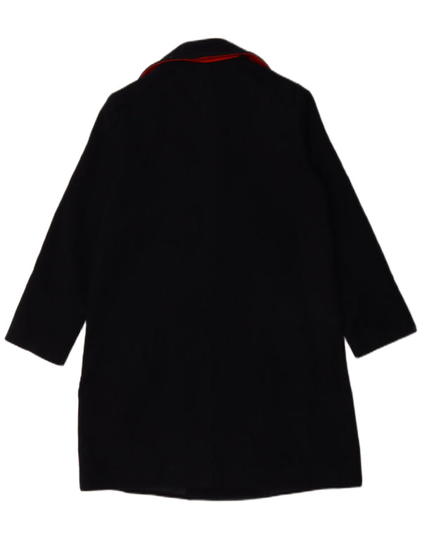 Topshop Womens Oversized Double Breasted Coat UK 6 XS Navy Blue Polyester