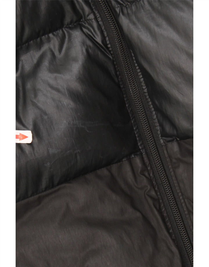 ADIDAS Womens Hooded Padded Jacket UK 16 Large Black Colourblock Polyester