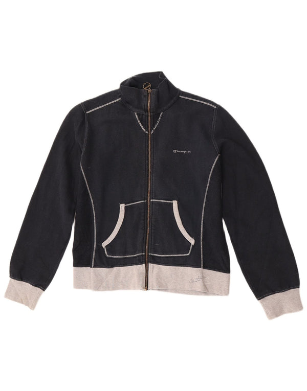 Champion Womens Tracksuit Top Jacket UK 14 Medium Navy Blue
