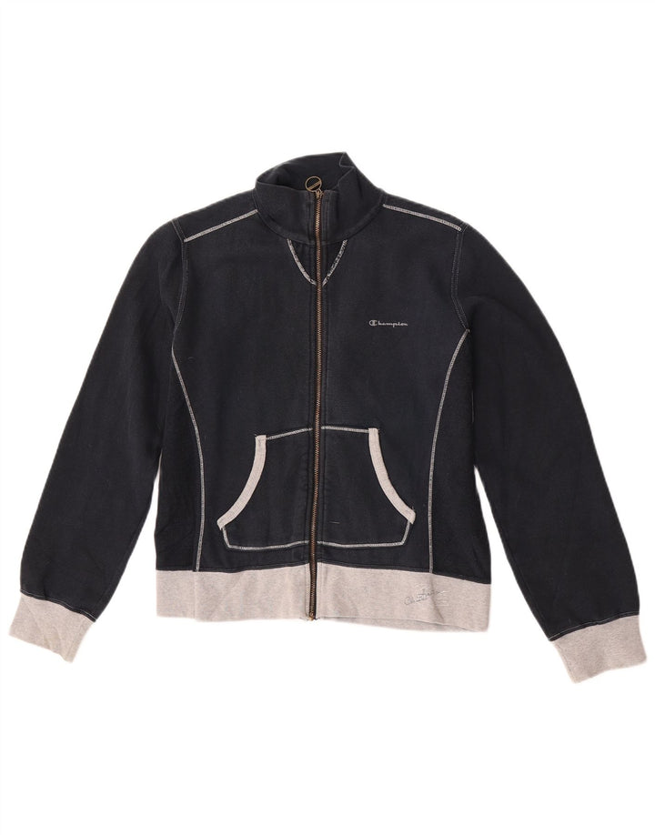 Champion Womens Tracksuit Top Jacket UK 14 Medium Navy Blue