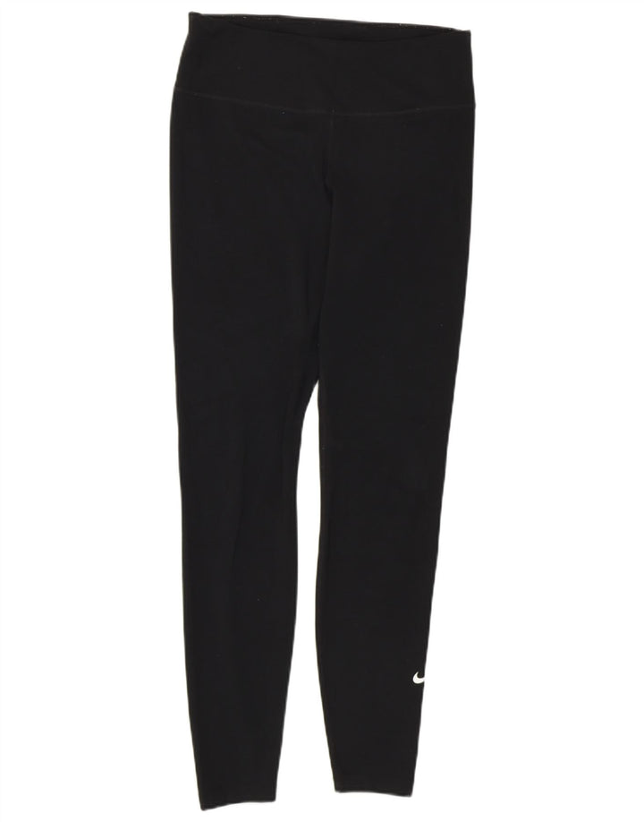 NIKE Womens Dri Fit Crop Leggings UK 12 Medium  Black