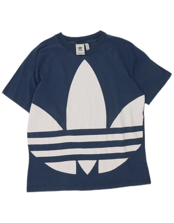 Adidas Mens Graphic T-Shirt Top Medium Blue Cotton