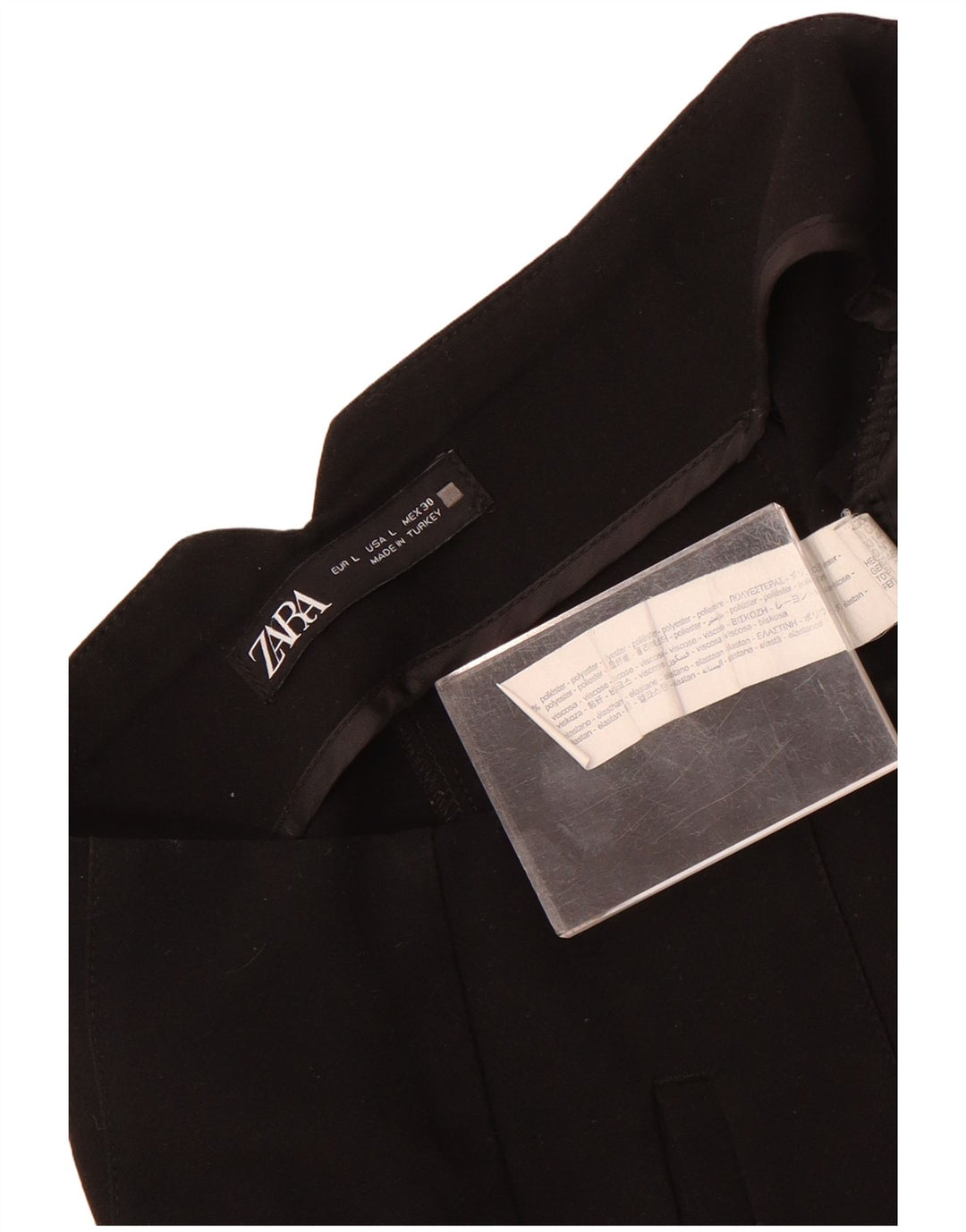 Zara Womens Tapered Suit Trousers Large W30 L27 Black Polyester