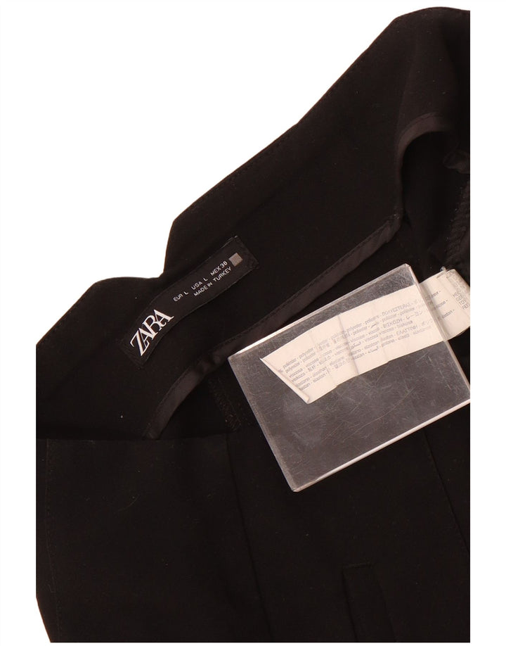 Zara Womens Tapered Suit Trousers Large W30 L27 Black Polyester
