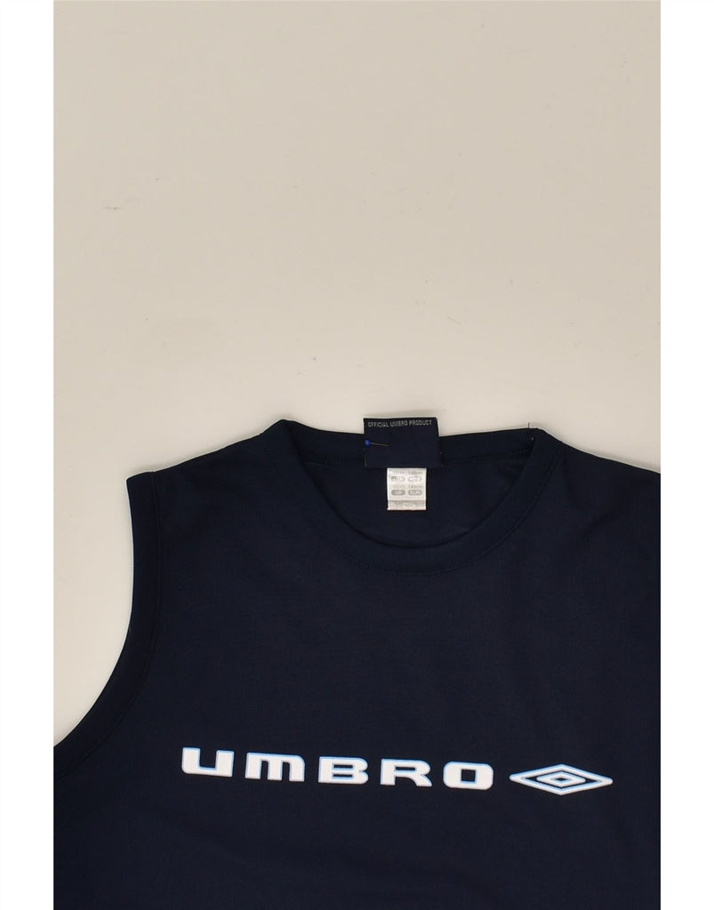 UMBRO Boys Graphic Vest Top 10-11 Years Navy Blue Polyester | Vintage Umbro | Thrift | Second-Hand Umbro | Used Clothing | Messina Hembry 