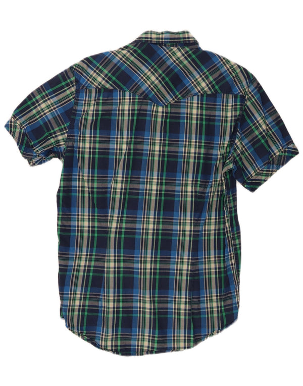 Best Company Mens Short Sleeve Shirt Medium Blue Check