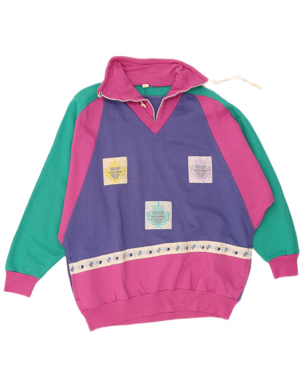 Vintage Womens Full Tracksuit UK 14 Medium Multicoloured Colourblock