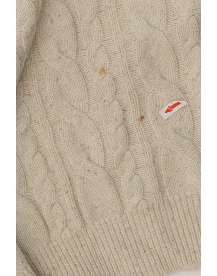 Gap Mens Crew Neck Jumper Sweater Large Beige Lambswool