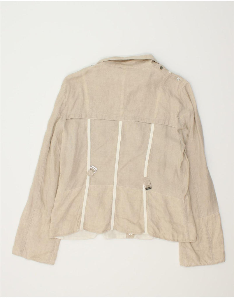 PENNY BLACK Womens Bomber Jacket UK 14 Medium Beige | Vintage Penny Black | Thrift | Second-Hand Penny Black | Used Clothing | Messina Hembry 