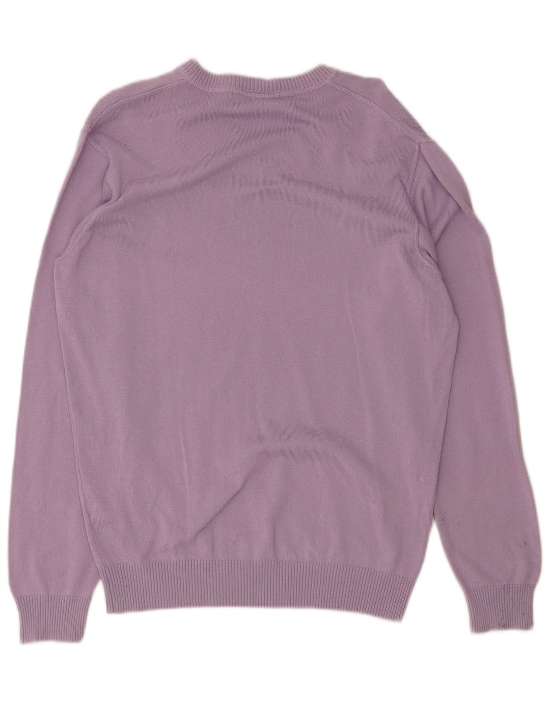 Lacoste Mens V-Neck Jumper Sweater Size 5 Large Purple Cotton