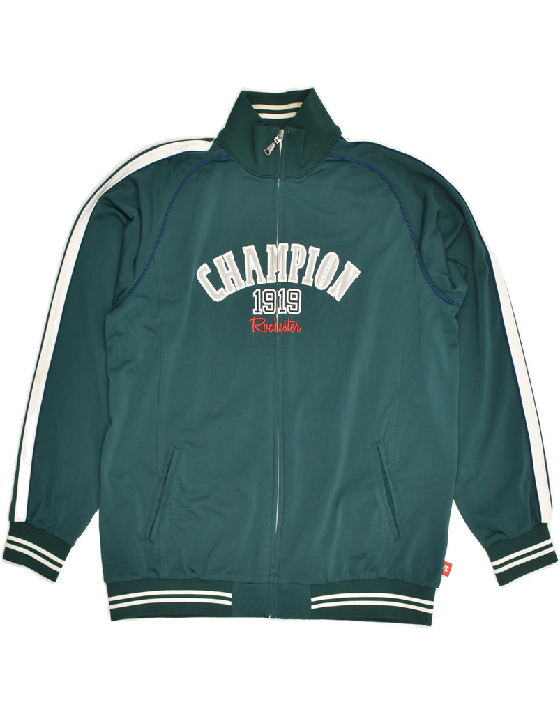 CHAMPION Boys Graphic Tracksuit Top Jacket 11-12 Years Green Polyester | Vintage Champion | Thrift | Second-Hand Champion | Used Clothing | Messina Hembry 