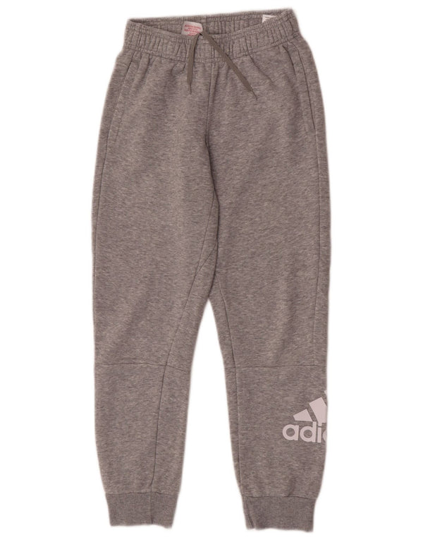 Adidas Boys Graphic Tracksuit Trousers Joggers 9-10 Years Grey Flecked