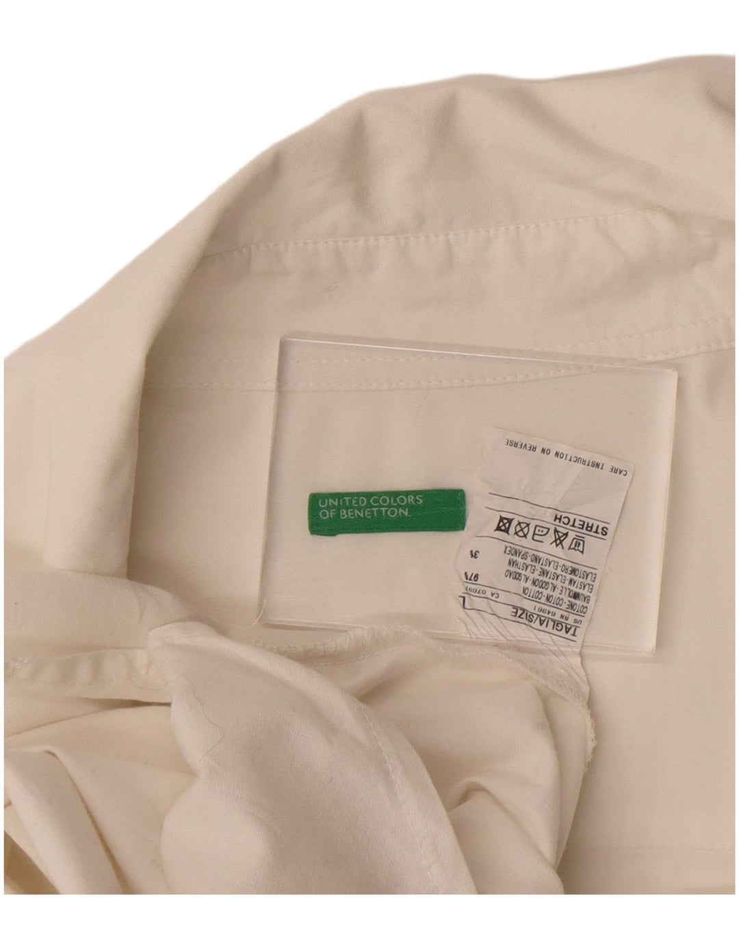 BENETTON Womens Pullover Shirt UK 16 Large White Cotton