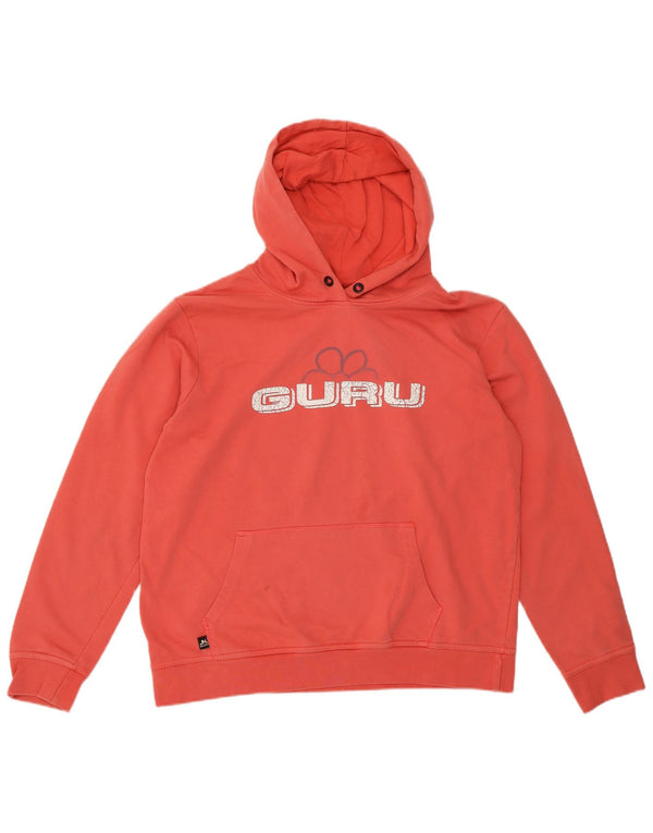 Guru Womens Graphic Hoodie Jumper UK 16 Large Pink