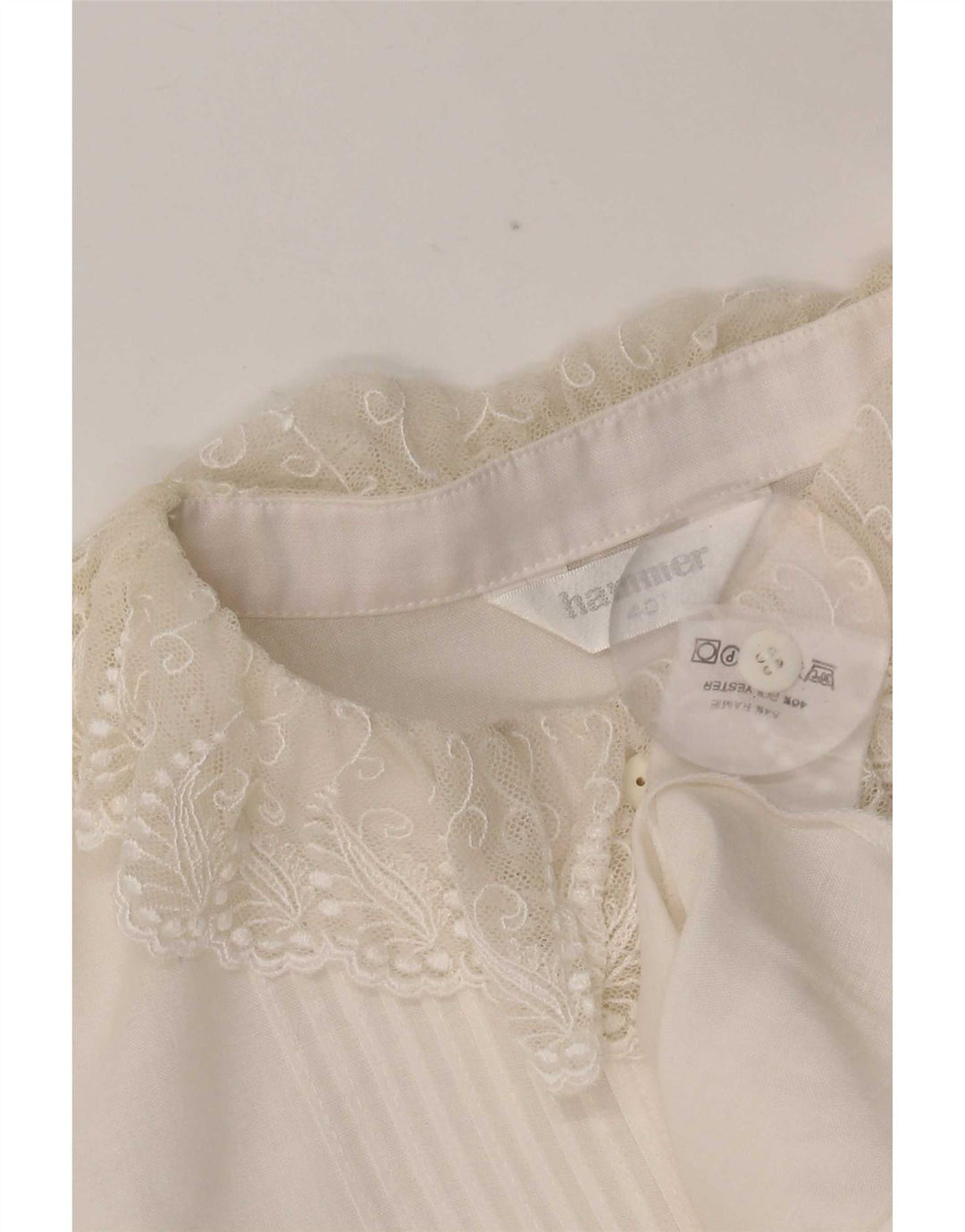 Hammer Womens Shirt Blouse EU 40 Medium White Ramie