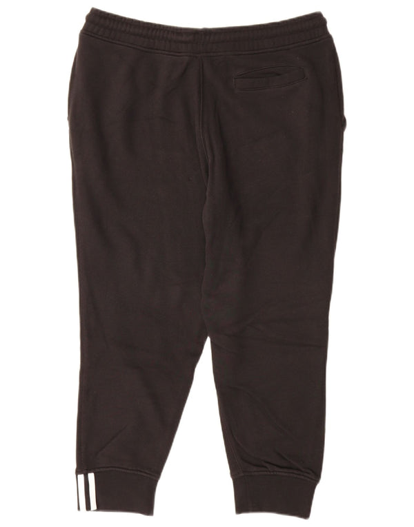 Adidas Womens Capri Tracksuit Trousers Joggers UK 16 Large  Black Cotton