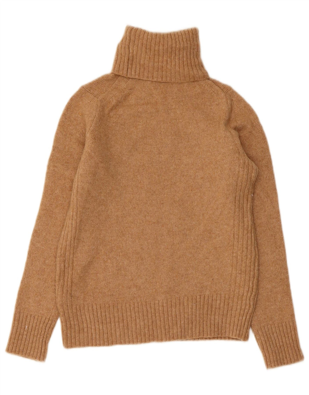 MARKS & SPENCER Womens Roll Neck Jumper Sweater UK 8 Small  Beige Wool