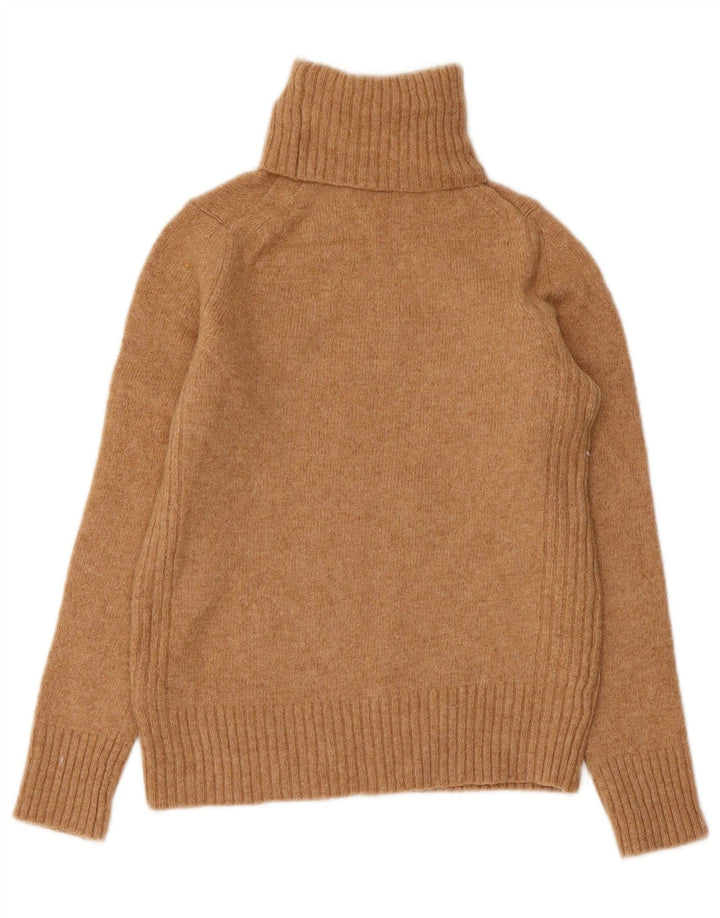 MARKS & SPENCER Womens Roll Neck Jumper Sweater UK 8 Small  Beige Wool