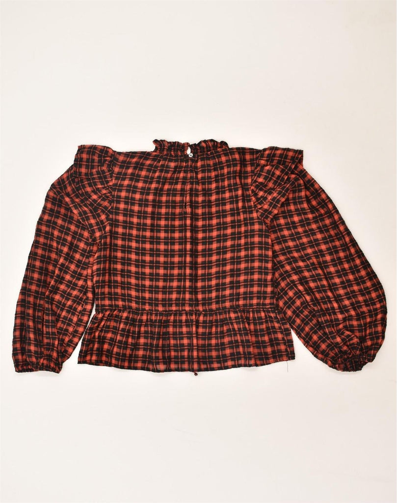 TOPSHOP Womens Blouse Top UK 8 Small Red Check Polyester | Vintage Topshop | Thrift | Second-Hand Topshop | Used Clothing | Messina Hembry 