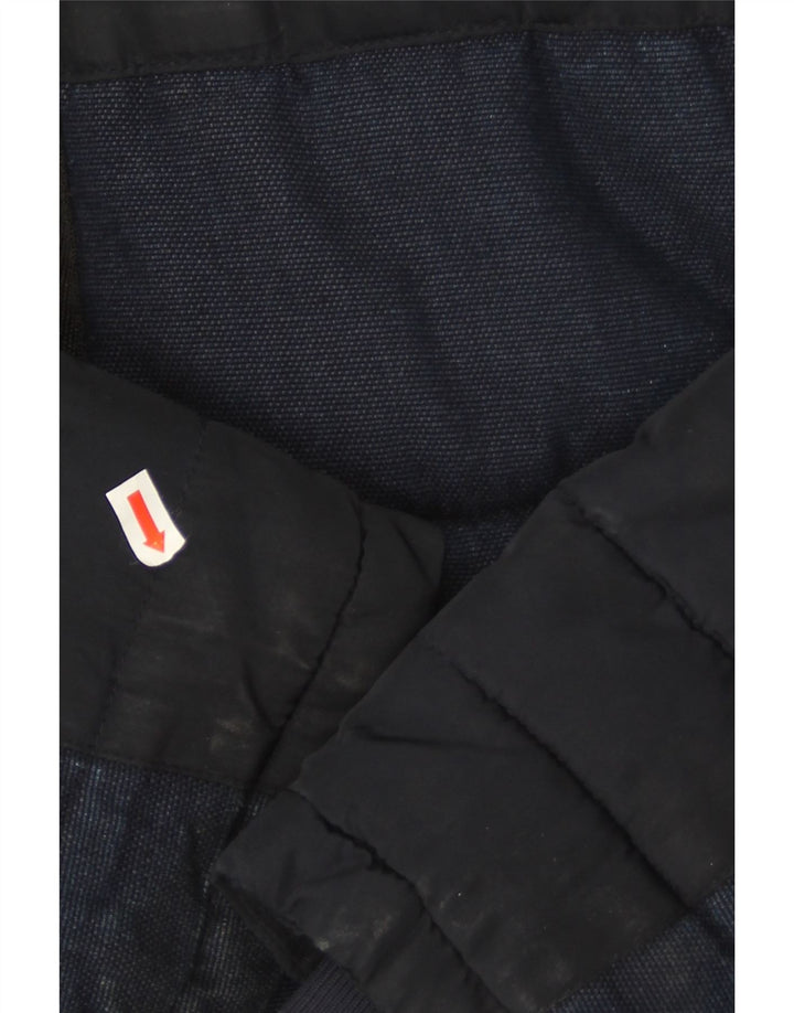 Zara Mens Hooded Padded Jacket UK 36 Small Navy Blue Polyester
